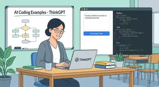 Teacher using AI coding tool to create programming examples