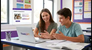 Teacher and student learning how to identify AI-generated images online