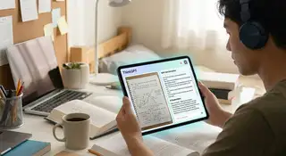 Student using AI to extract text and analyze charts from images