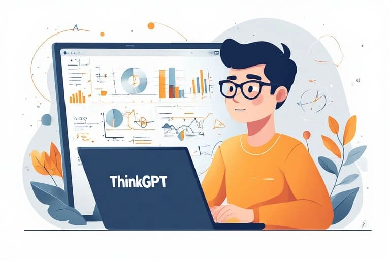 College student solving advanced calculus and linear algebra problems using ThinkGPT AI Math Solver on a laptop