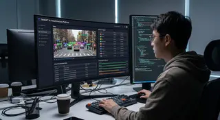 Developer testing image recognition and object detection AI
