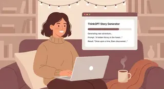 person exploring creative storytelling using AI story generator