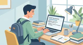 student using AI story generator for creative writing assignment