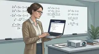Math teacher checking equations using photomath solver