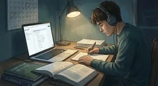 Student preparing for exam using photomath solver