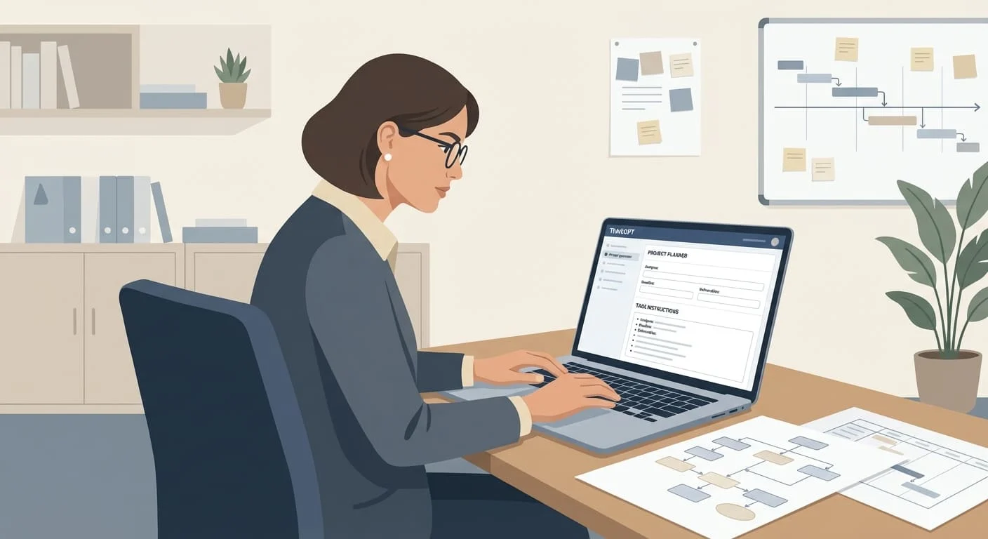 Team lead preparing clear instructions for projects and tasks